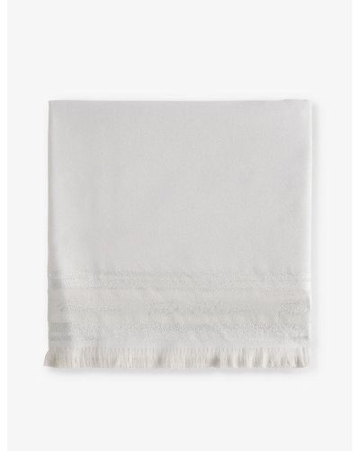 Ted Baker Estelas Metallic-brand Embroidered Woven Scarf - White