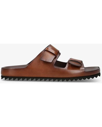 Officine Creative Agora Two-strap Leather Sandals - Brown