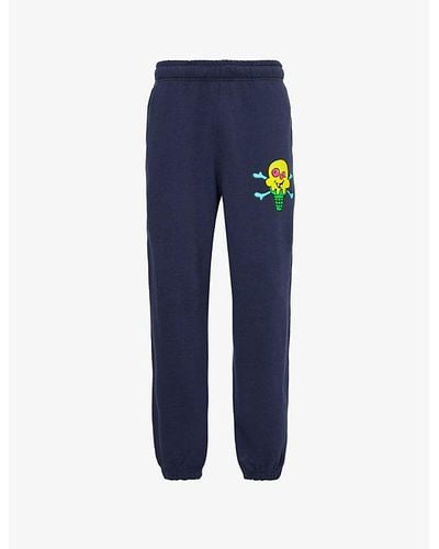 ICECREAM Vy Cones And Bones Graphic-print Cotton-jersey jogging Bottoms - Blue