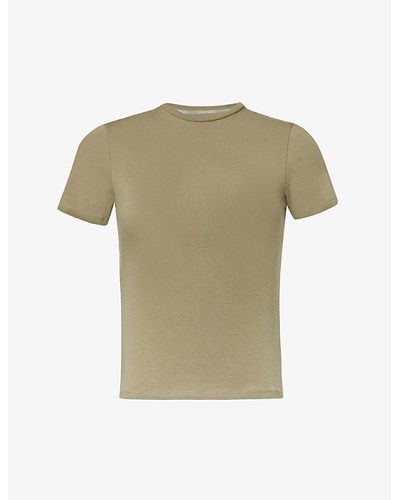 Lounge Underwear Essential Brand-embroidered Stretch-cotton T-shirt - Green