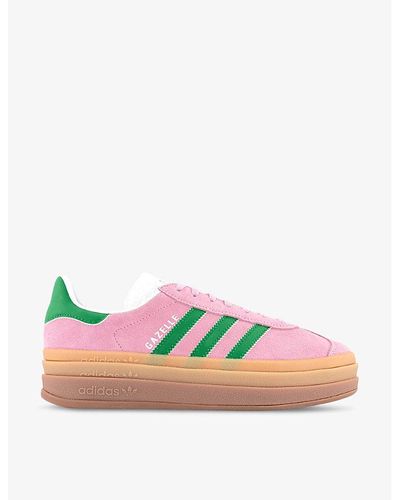 adidas Gazelle Bold Brand-embellished Suede Low-top Sneakers - Green