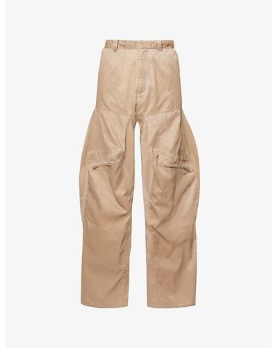 Y. Project Branded Wide-leg Relaxed-fit Woven Pants - Natural