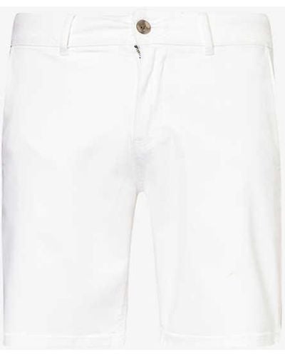 PAIGE Thompson Mid-rise Stretch-denim Blend Shorts - White