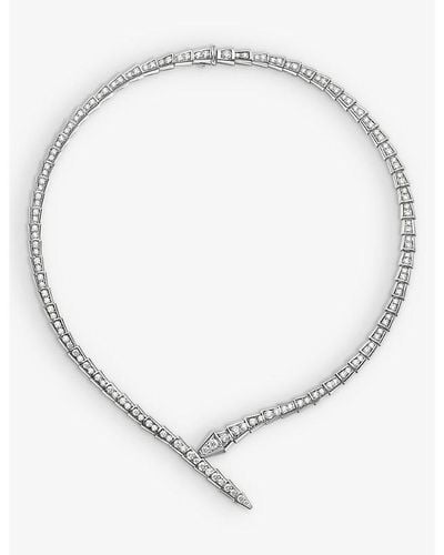 BVLGARI Serpenti Viper 18ct White-gold And 5.26ct Diamond Necklace
