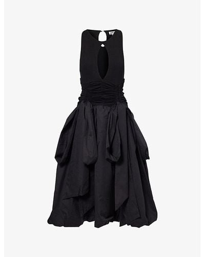 Amy Lynn Bodhi Round-neck Stretch-cotton Midi Dress - Black