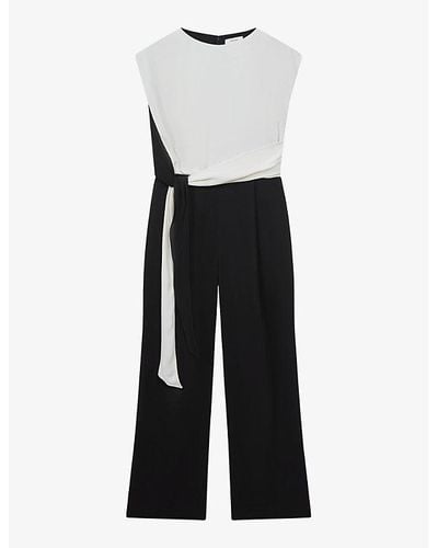 Reiss Alba Wide-leg Woven Jumpsuit - Black