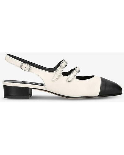 CAREL PARIS Abricot Two-toned Patent-leather Court Shoes - White