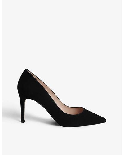 Whistles Corie Suede Heeled Court Shoes - Black
