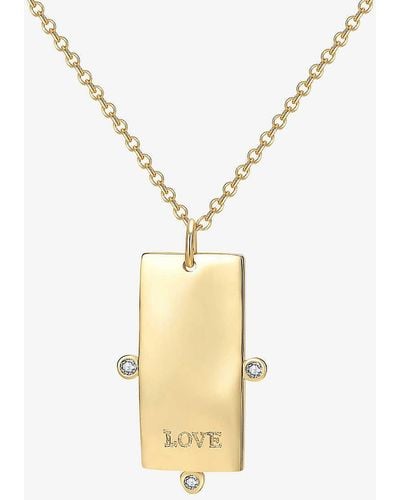 Celeste Starre Endless Love 18ct -plated Brass And Zirconia Pendant Necklace - Metallic