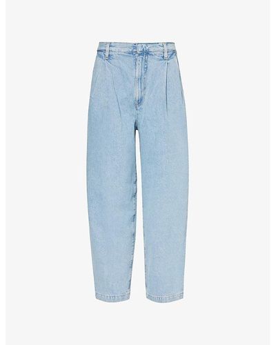 Agolde Becker Barrel-leg Regular-fit High-rise Denim Jeans - Blue