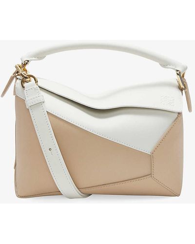Loewe Puzzle Small Leather Cross-body Bag - White