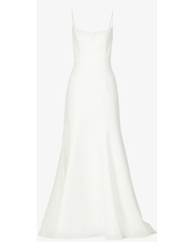 Jenny Yoo Caleb Floral-embroidered Crepe Gown - White