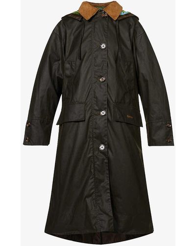 Barbour X House Of Hackney Petiver Longline Waxed-cotton Coat - Black