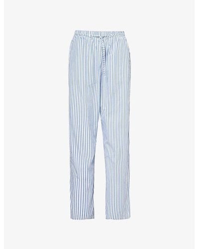 Obey Brand-tab Patch-pocket Straight-leg Regular-fit Cotton Pants - Blue