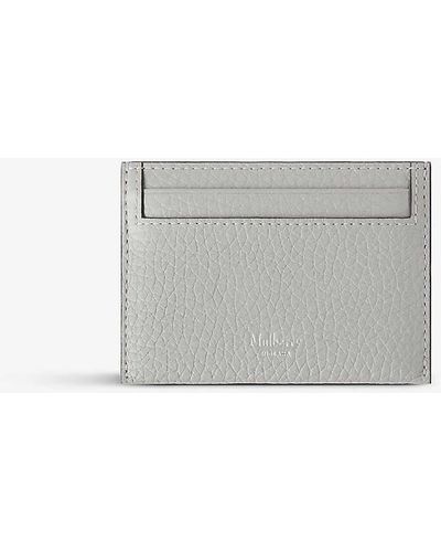 Mulberry Continental Brand-debossed Leather Card Holder - Grey