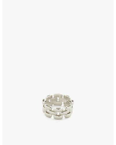 Monica Vinader Chain-link Recycled Sterling- Ring - Metallic
