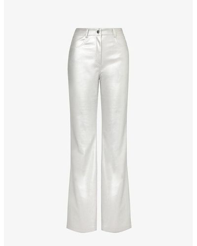 Amy Lynn Lupe Metallic Faux-leather Pants X - White