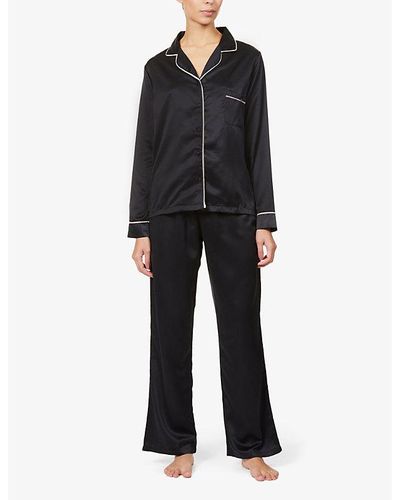 Bluebella Claudia Satin Pyjama Set - Black
