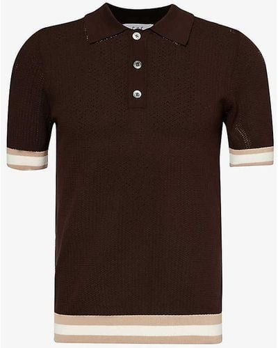 CHE Quinn Stripe-trimmed Cotton-knit Polo Shirt - Multicolour