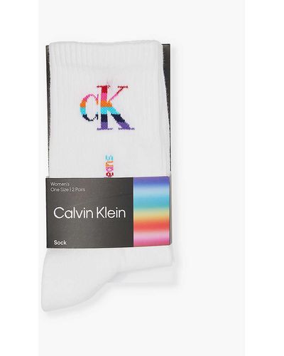 Calvin Klein Branded-waistband Pack Of Three Stretch-cotton Briefs - White