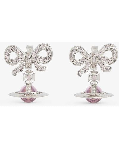 Vivienne Westwood Octavie Recycled Silver And Cubic Zirconia Crystal Earrings - White