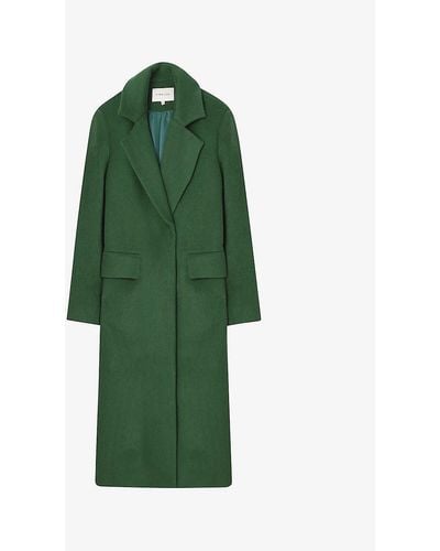By Malina Freya Collared Wool And Recycled-polyester Jacket - Green