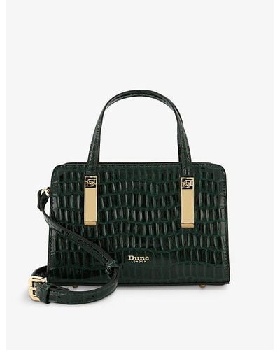 Dune Dinkydenbeigh Small Croc-embossed Faux-leather Tote Bag - Black