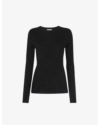 Whistles Annie Metallic Knitted Sweater - Black