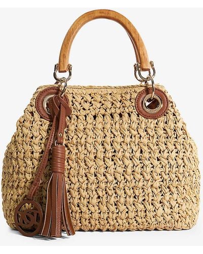 Dune Deltaz Raffia Top-handle Bag - Metallic