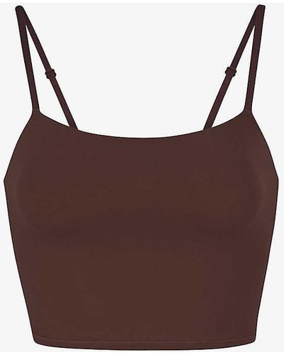 Skims Fits Everybody Sleeveless Stretch-woven Top - Brown