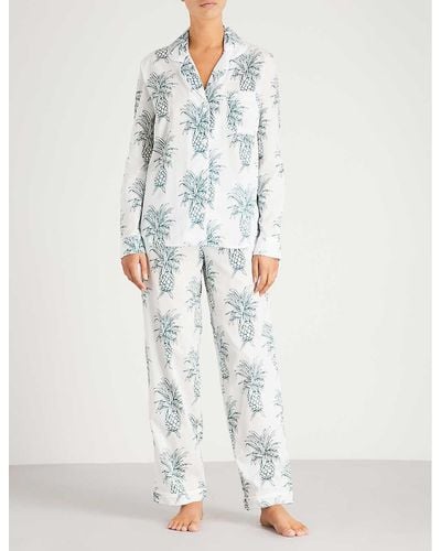 Desmond & Dempsey Howie Cotton-voile Pyjama Set - White