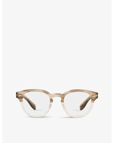 Oliver Peoples Ov5413u Cary Grant Round-frame Acetate Glasses - White