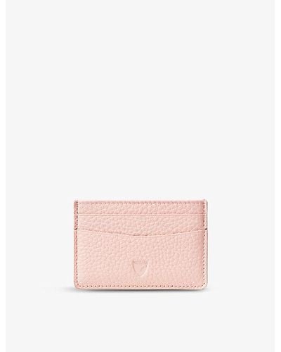 Aspinal of London Slim Logo-embossed Leather Credit Card Case - Pink