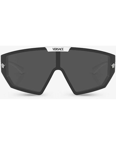Versace Ve4461 Irregular-frame Acetate Sunglasses - Grey