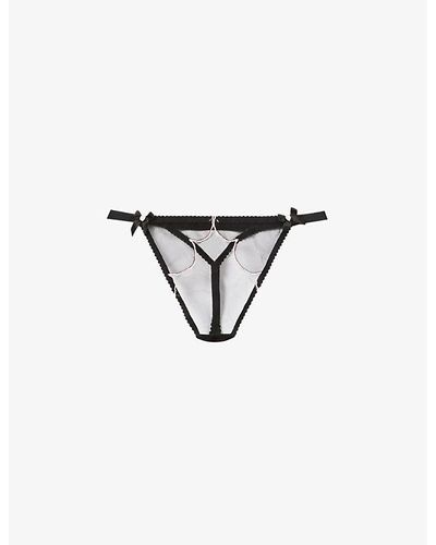 Agent Provocateur Lorna Mid-rise Stretch-mesh Thong - Black