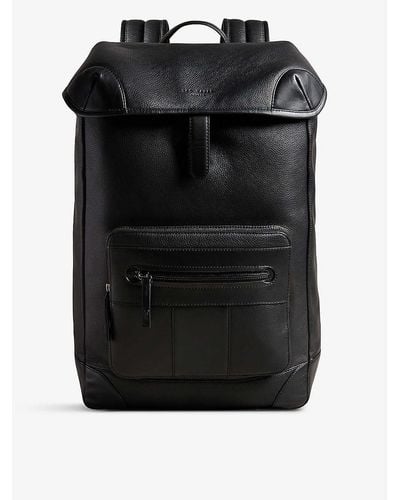 Ted Baker Tyrel Brand-debossed Leather Backpack - Black