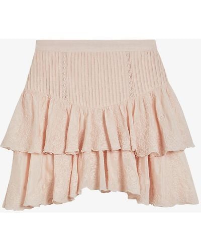 Ted Baker Alegria Tiered Woven Mini Skirt - Pink
