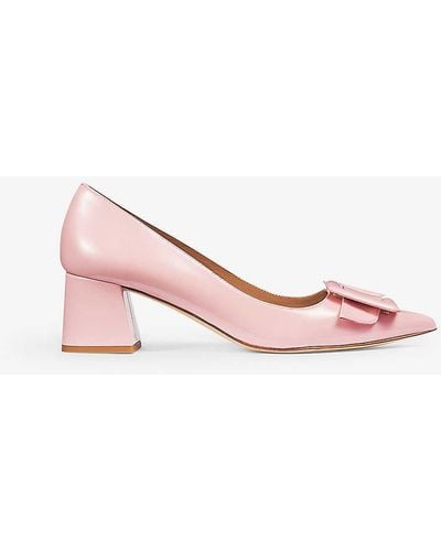 LK Bennett Tia Buckle Patent-leather Courts - Pink