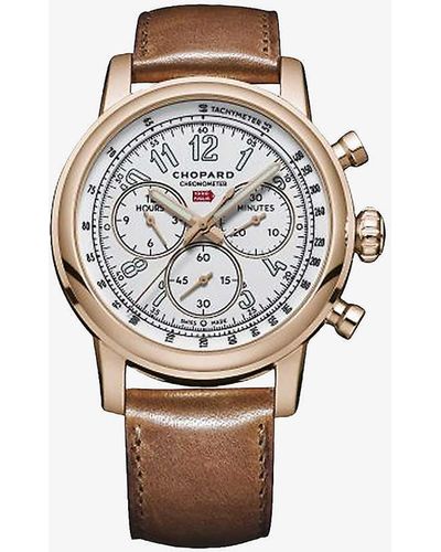 Chopard 161299-5001 Mille Miglia Classic Xl 90th Anniversary 18ct Rose-gold And Leather Chronograph Watch - White