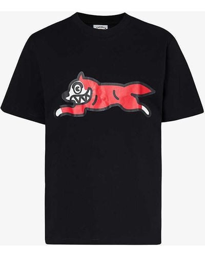 ICECREAM Running Dog Graphic-print Cotton-jersey T-shirt - Black