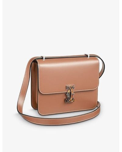 Cartier C De Mini Leather Shoulder Bag - Brown