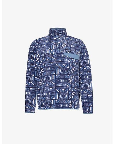 Patagonia Synchilla Snap-t Geometric-pattern Recycled-polyester Sweatshirt X - Blue