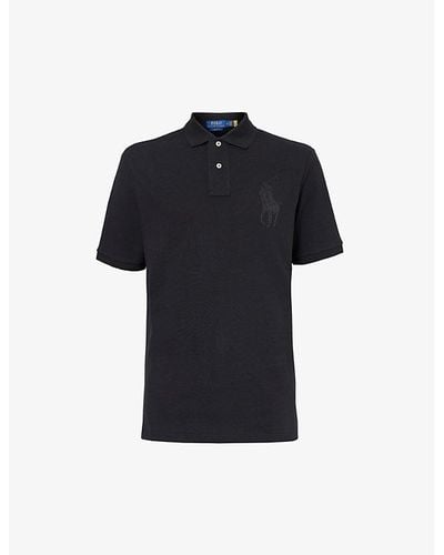 Polo Ralph Lauren Logo-embroidered Cotton-piqué Polo Shirt X - Black