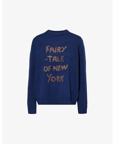 Bella Freud Fairytale Of New York Wool-blend Sweater - Blue