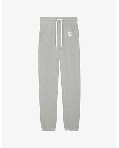 Zadig & Voltaire Sofia Logo-print Organic-cotton jogging Bottoms - Grey