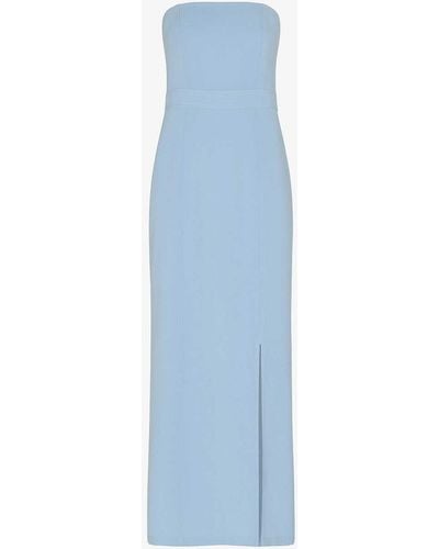 Whistles Gemma Slim-fit Strapless Stretch Recycled-polyester Maxi Dress - Blue