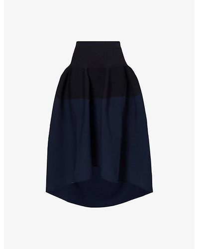 CFCL Black Vy Pottery Mid-rise Recycled-polyester Midi Skirt - Blue
