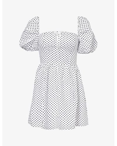 Reformation Malvina Square-neck Linen Mini Dress - White