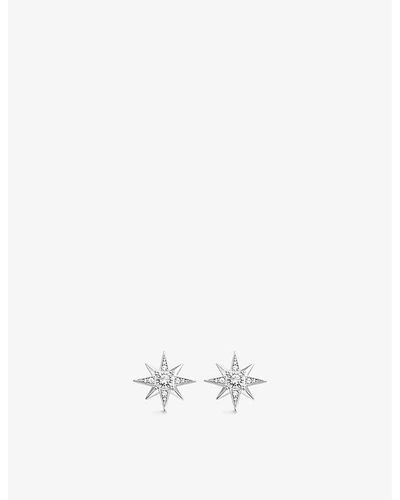 Thomas Sabo Nautical Star Sterling-silver And Cubic Zirconia Stud Earrings - White