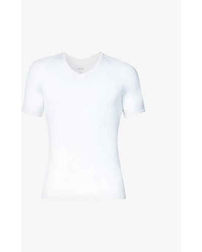 Spanx Ultra-sculpt Seamless V-neck Stretch-jersey T-shirt - White